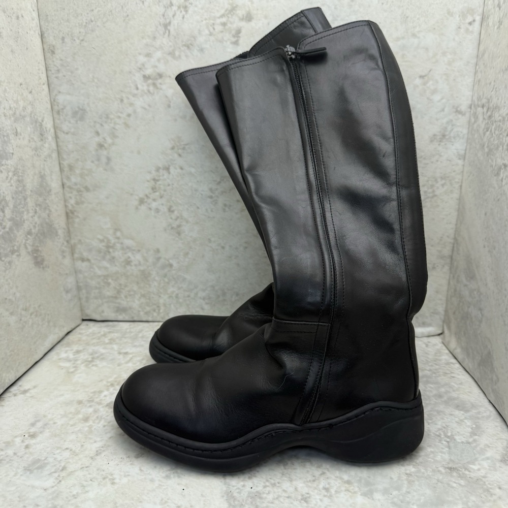 Patrick Cox Womens Black Knee High Boots Chunky Platform Zip Minimalist Size 35